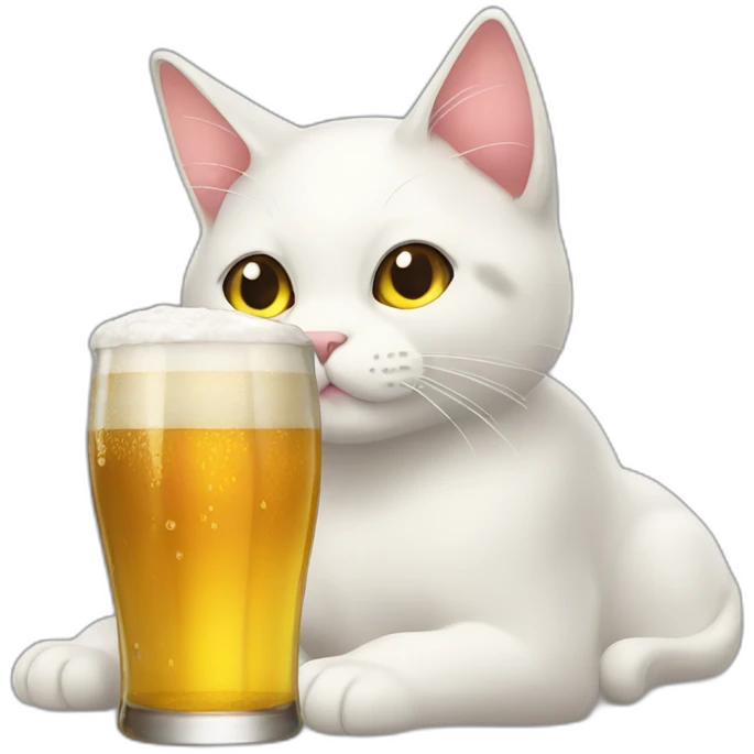 neko drinks beer emoji