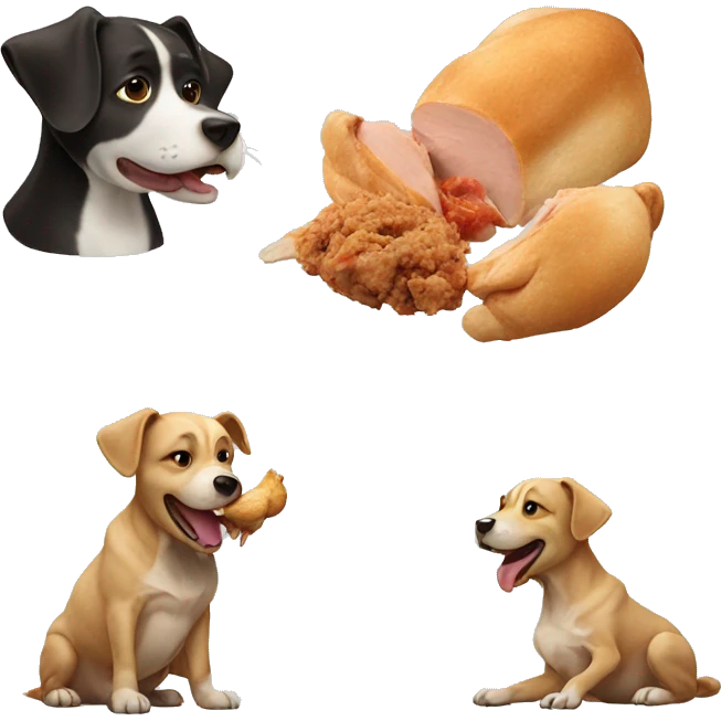 Dog eating a chicken  emoji
