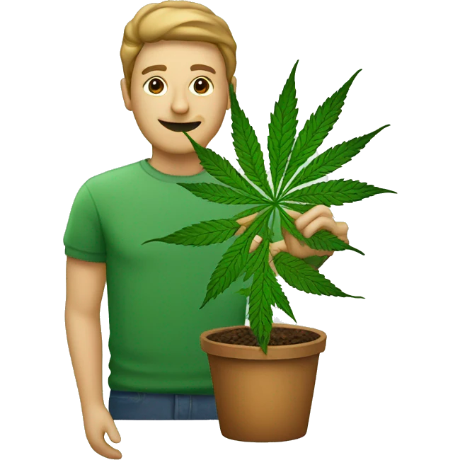 Marijuana plant with person emoji