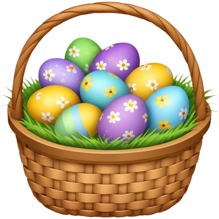 basket full of easter eggs emoji