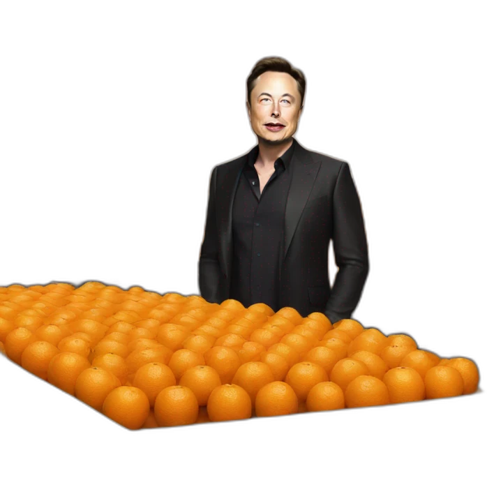 elon musk selling oranges emoji