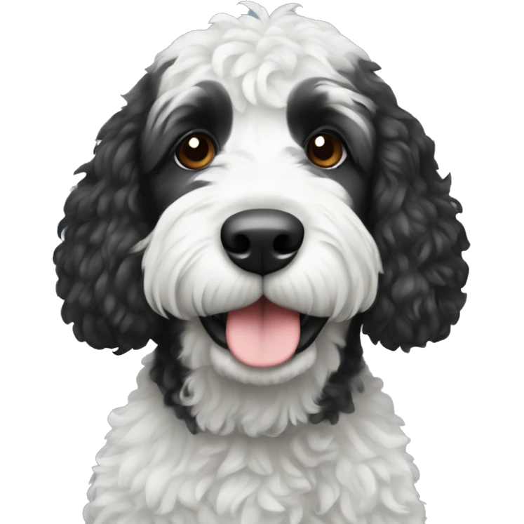 Black and white Berne doodle  emoji