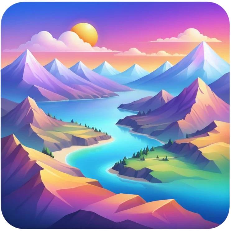 Epic divine legendary complex detailed iridescent gradients aesthetic-scenery emoji
