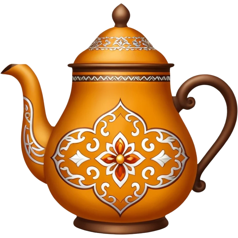 kazakh tea in a kese with intricate Kazakh ornament emoji