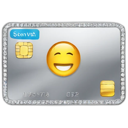 Platinum credit card with gems emoji