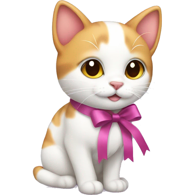 cute cat with ribbons emoji