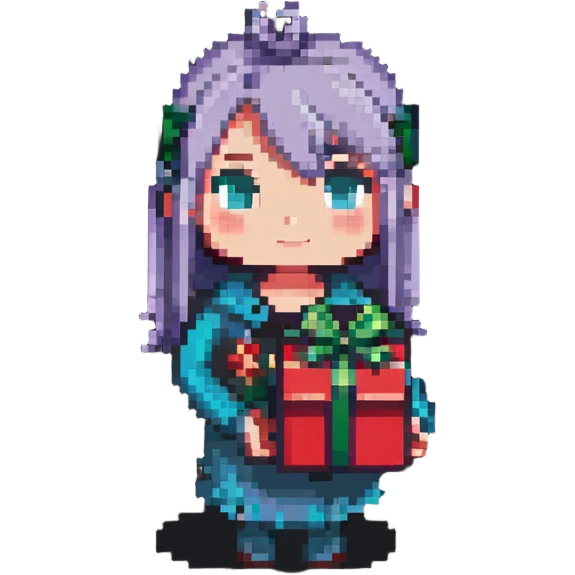 Boyfriend character with gift box, romantic emoji