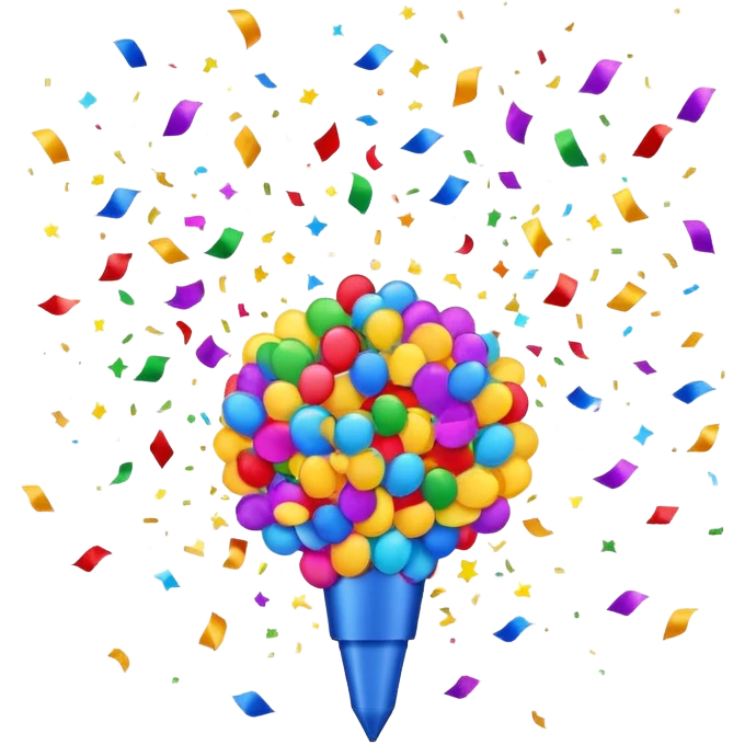 confetti firing, colorful explosion emoji