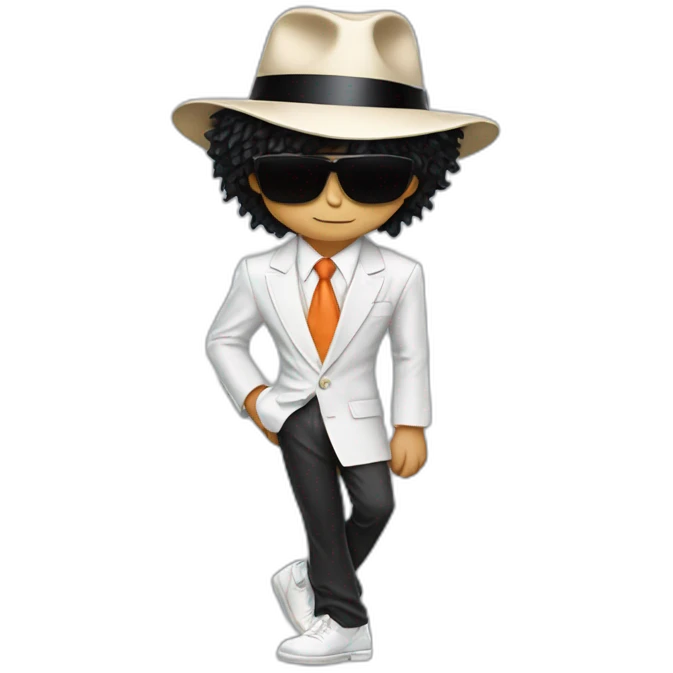 The goku dressed like Michael Jackson's iconic Smooth Criminal wear emoji