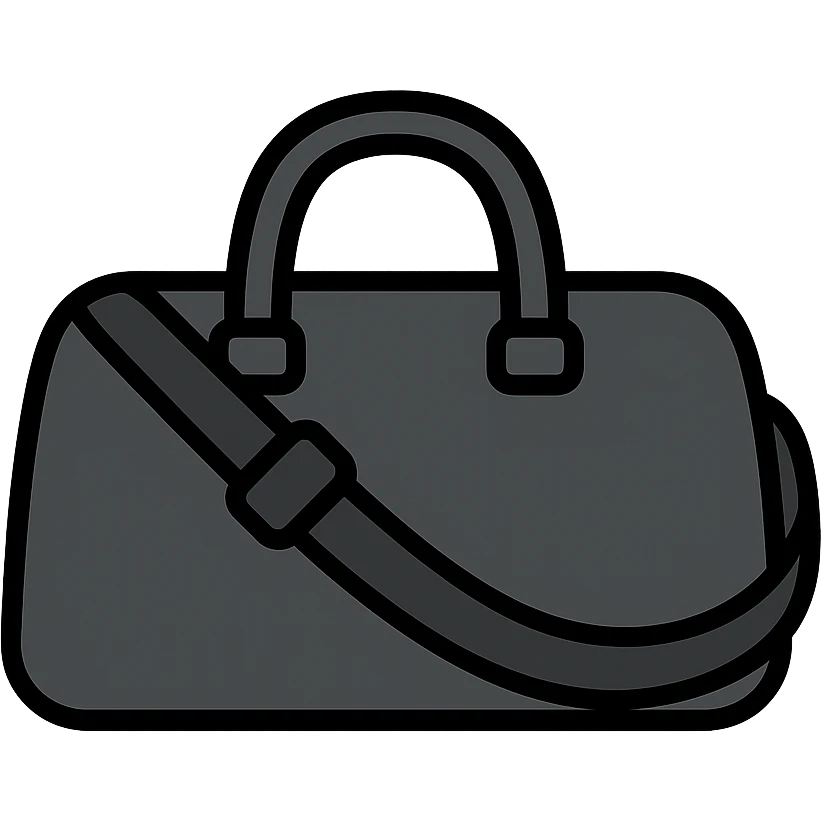 all black duffle bag with black strap emoji
