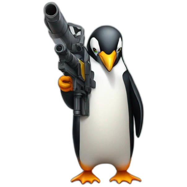 penguin with minigun negev emoji