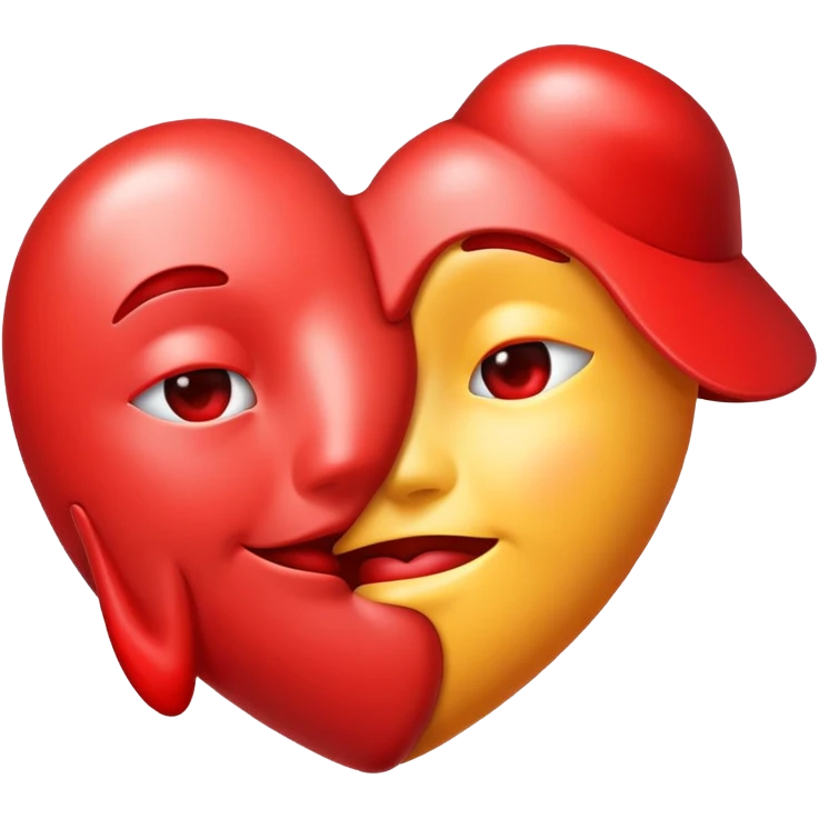 Kissing emoji with the letter n emoji