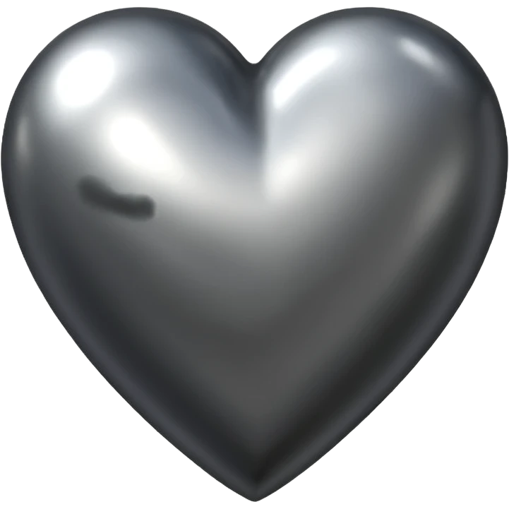 Charcoal metallic heart  emoji