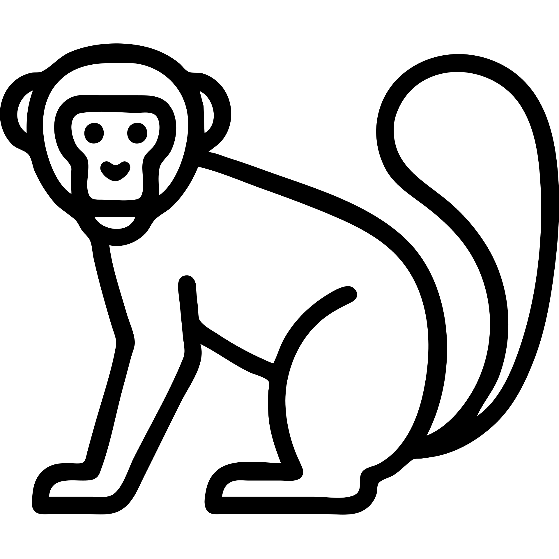 a vervet monkey as a minimal black outline icon emoji