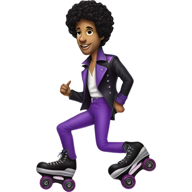 The singer prince on roller skates emoji