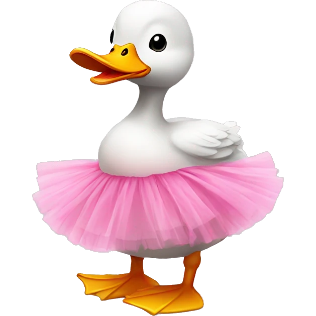 Duck with pink tutu emoji