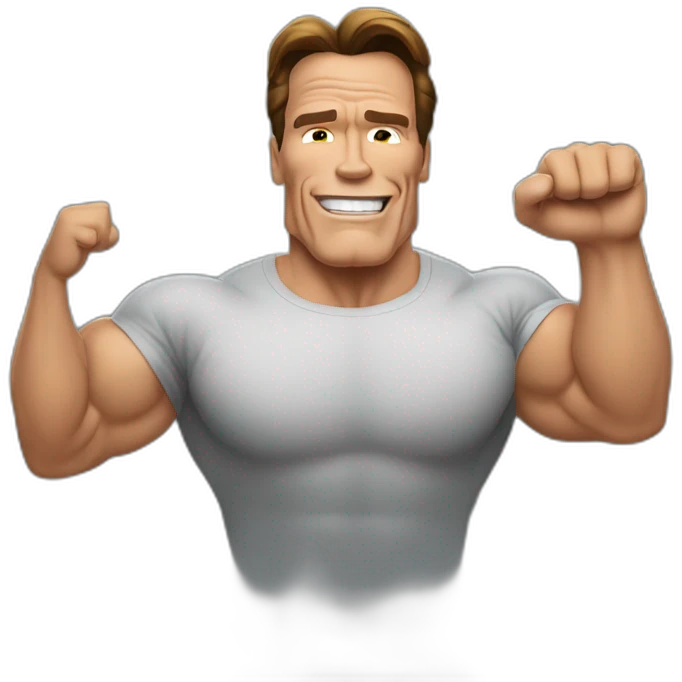 Schwarzenegger waving emoji