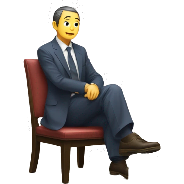 A Japanese gentleman takes off his shoes and sits "seiza" on a chair. emoji