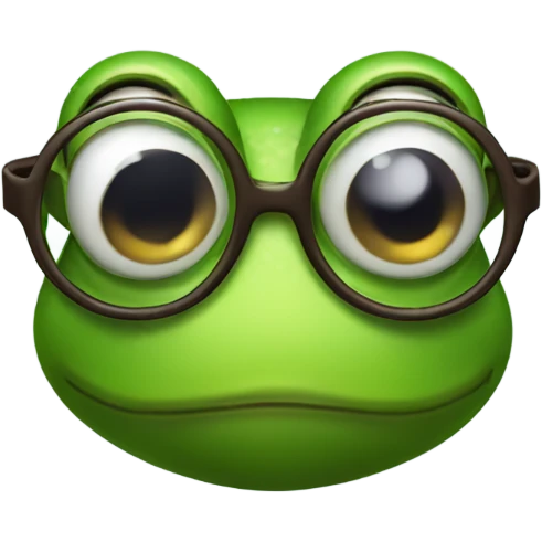 Frog with glasses emoji
