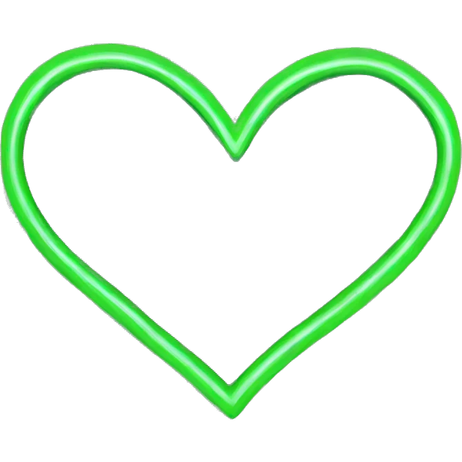 neon green heart emoji