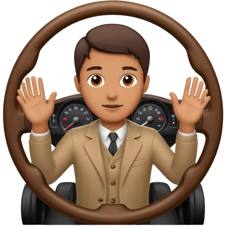 Person two hand on steering wheel emoji