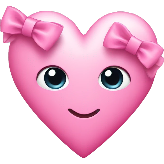 pink heart with cute pink bow emoji