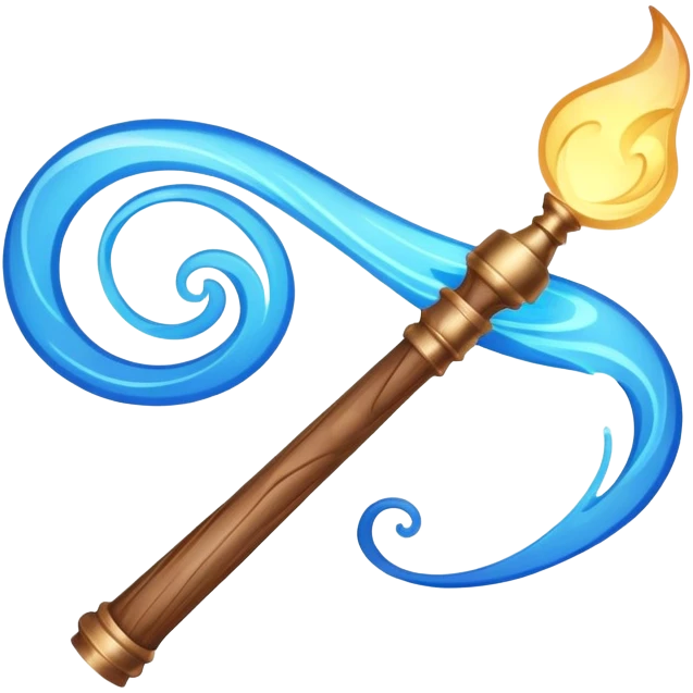 Wand with magic swirling around emoji