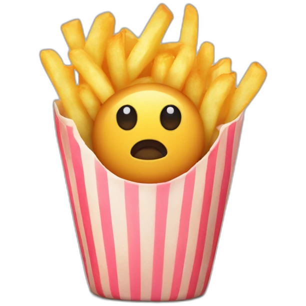 Peluche qui mange des frites emoji