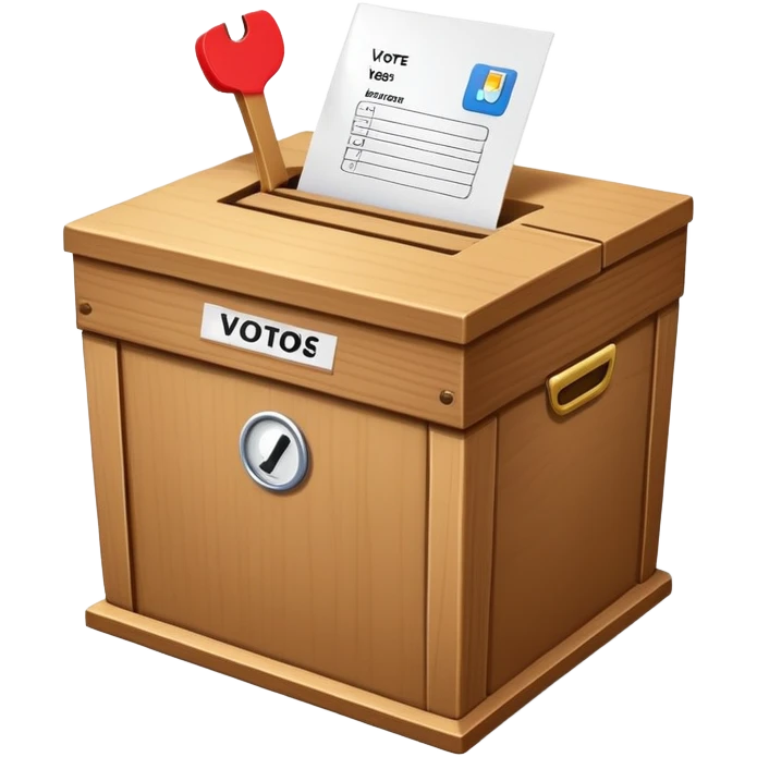 ballot box with voting slip being inserted emoji