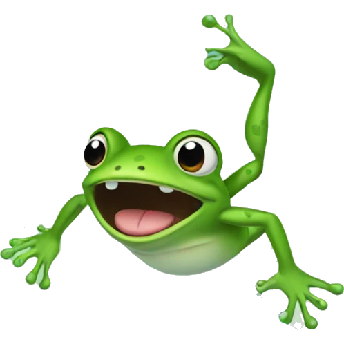 Frog jump into water  emoji