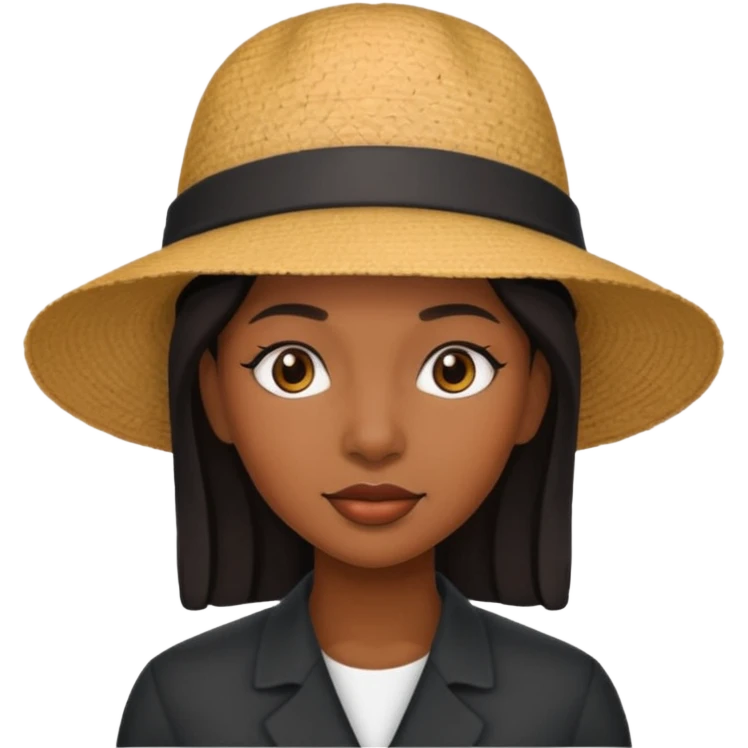 black woman with hat emoji