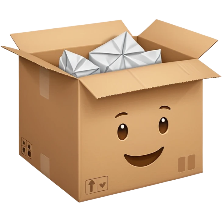 carton box with paper inside emoji