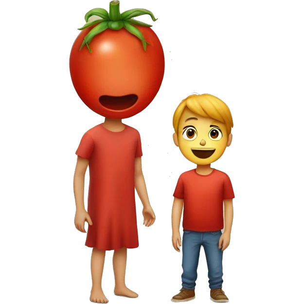 a human tomato whit a child emoji