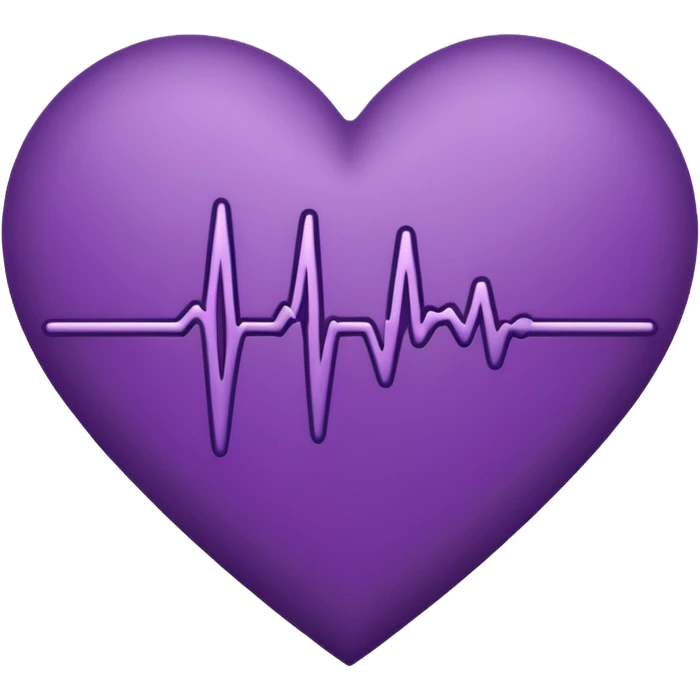 heart pules tech with the pules symbol in the middle, make the hart dark purple. dark outline emoji