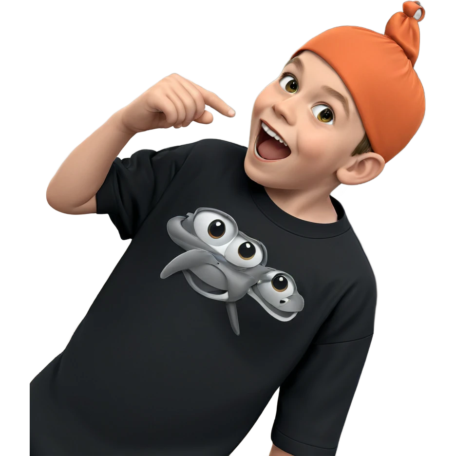 smiling boy in black shirt emoji