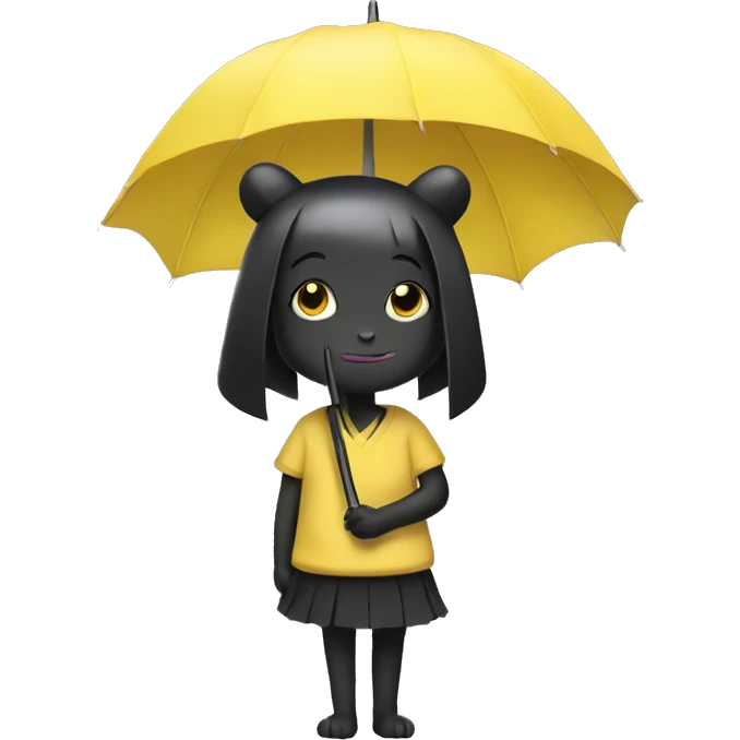 Kuromi with yellow umbrella emoji