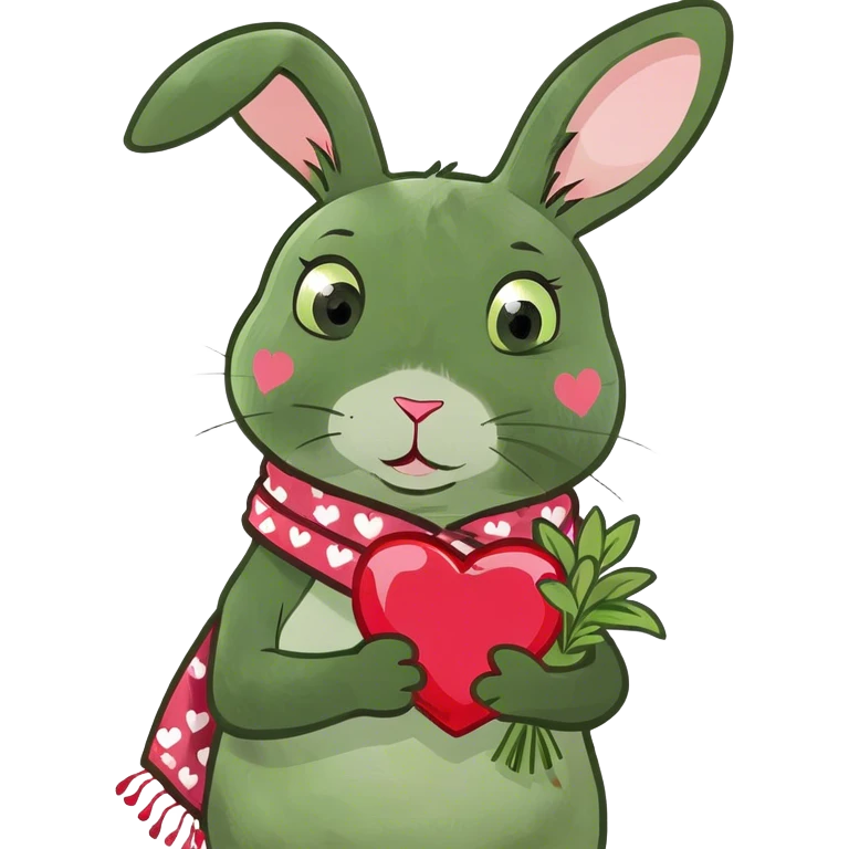 Bunny with hearts emoji
