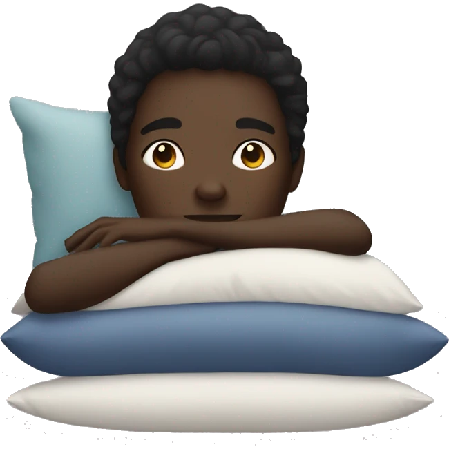 dark skin person laying on a pillow  emoji