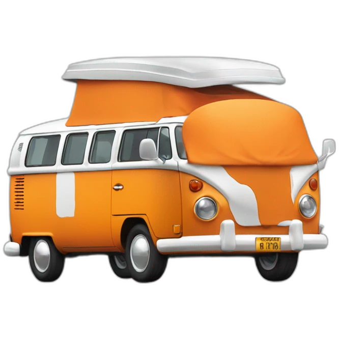 orange-t4-vw-bus-with-white-roof-extension emoji
