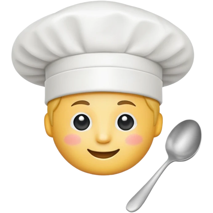 chef hat and spoon, simple and bright emoji