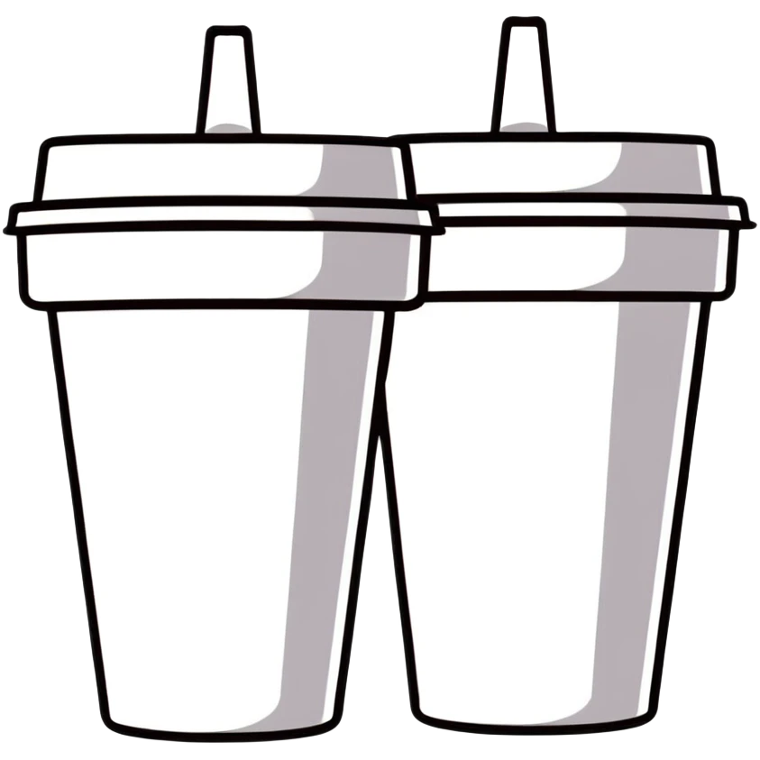 one styrofoam cup stacked inside another styrofoam cup emoji
