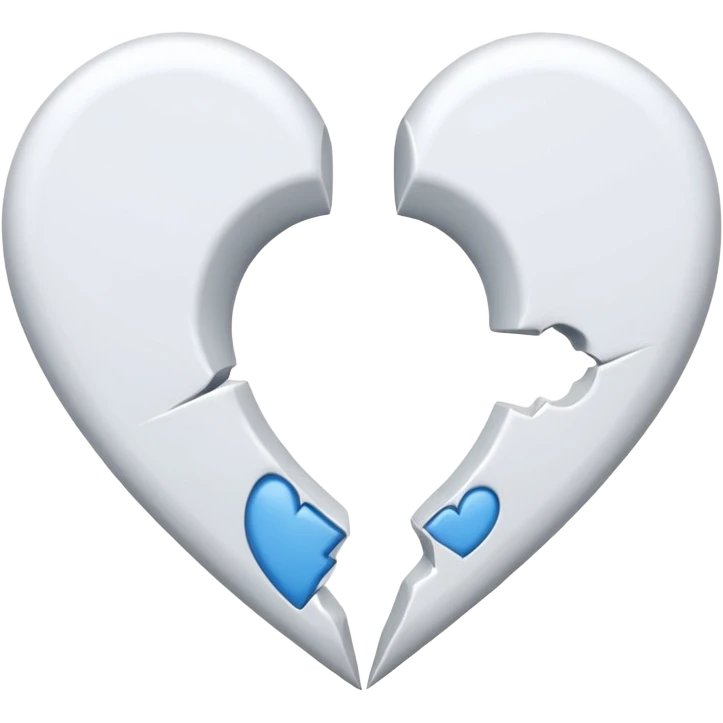 a white heart broken into two pieces emoji
