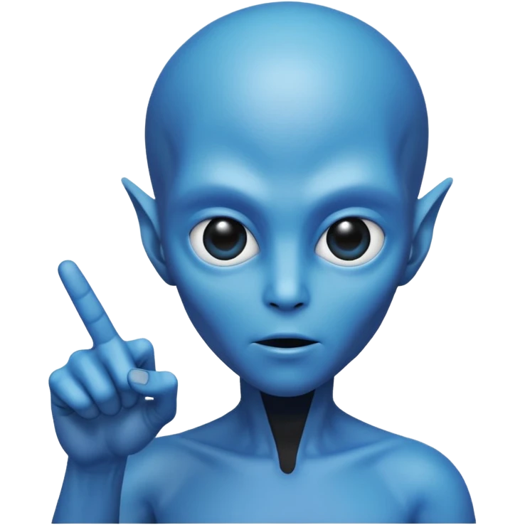 палец вправо инопланетный синий emoji