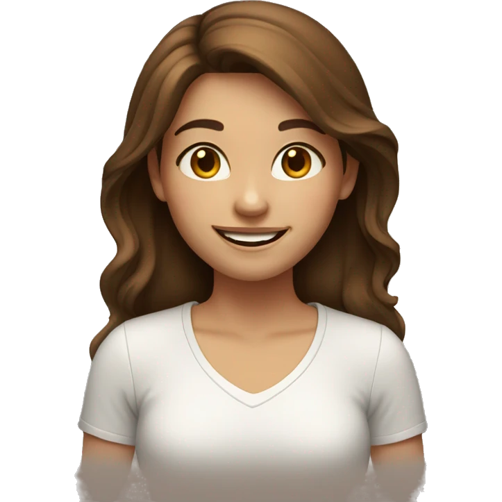 smiling girl with brown hair emoji