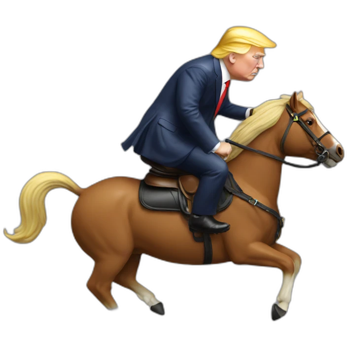 putin rides on top of trump emoji