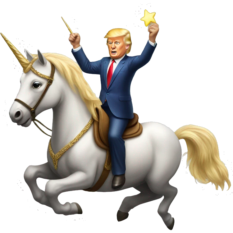 Donald Trump riding a unicorn  emoji