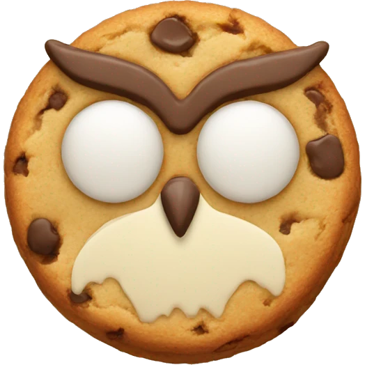 Cookie in the shape of an owl emoji