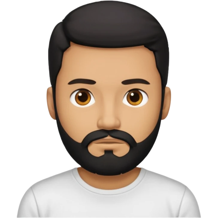 manwith black beard in white t shirt emoji