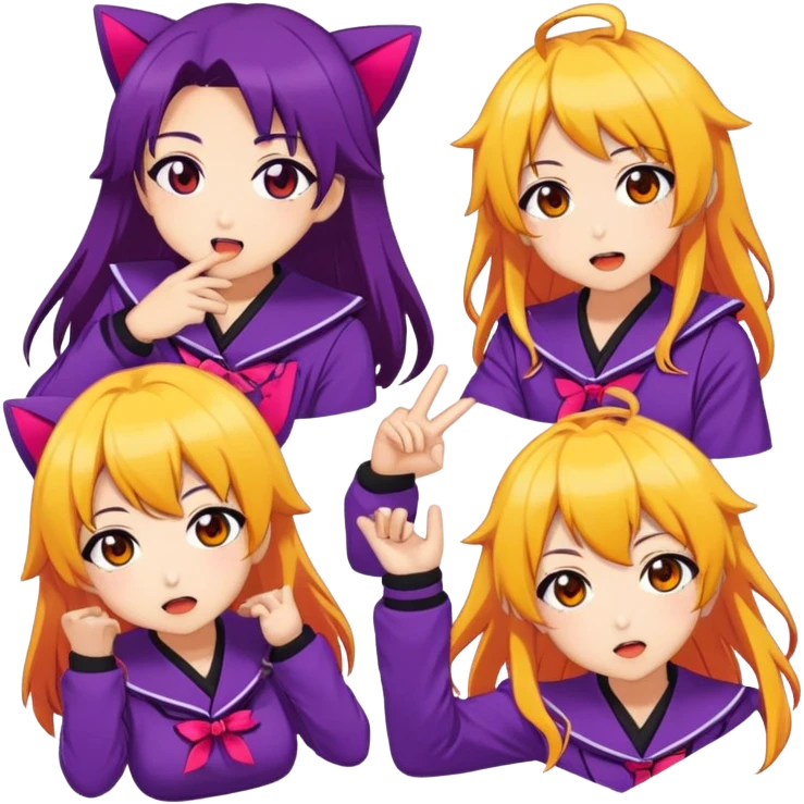 Make stikers about kisara in anime engage kiss emoji