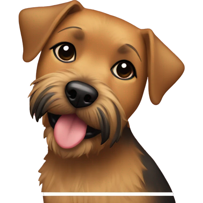 Make an emoji of a girl named nikki with a border terrier that is a Gemini emoji